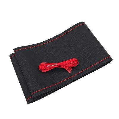 Premium Serisi Siyah direksiyon Kılıfı Kırmızı Dikişli 10cm Genişlik 