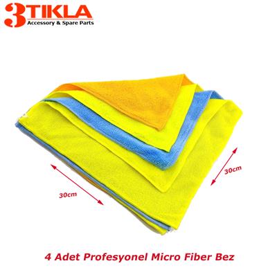 Profesyonel Micro Fiber Bez Seti 4 Adet 30cm x 30cm