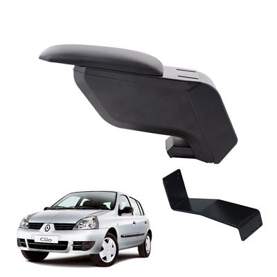 Renault Clio HB 2003 Delmesiz Çelik Ayaklı Siyah Kolçak Kol Dayama