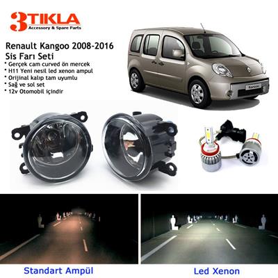 Renault Kangoo 2008-2019 Beyaz Led Xenon Sis Farı Seti