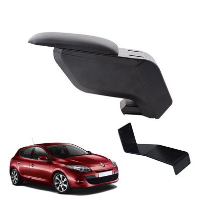 Renault Megane 3 HB 2012 Delmesiz Çelik Ayaklı Siyah Kolçak Kol Dayama