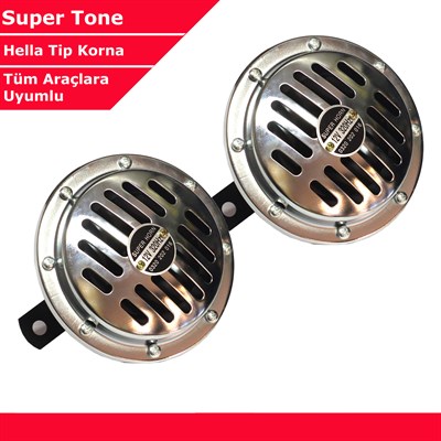 SuperTone Hella Tip Krom Korna 115dB 12V 2 Adet