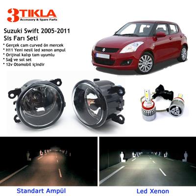 Suzuki Swift 2005-2011 Beyaz Led Xenon Sis Farı Seti