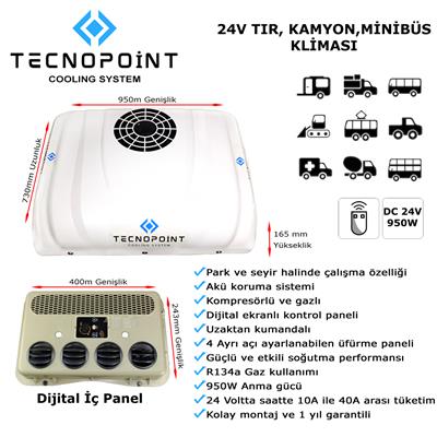 Tecnopoint Tavan Tipi Park Kliması  24V Tır, Kamyon, Karavan, İş Makinesi, Otobüs, Minibüs