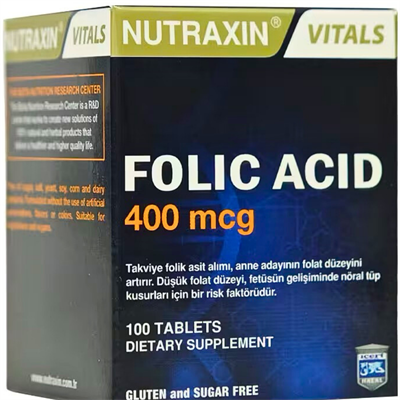  Nutraxin Folic Acid 400 mcg 100 Tablet 