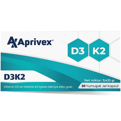 Aprivex D3 - K2 30 Yumuşak Kapsül