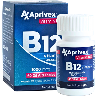 Aprivex Vitamin B12 1000 mcg 60 Dilaltı tablet 
