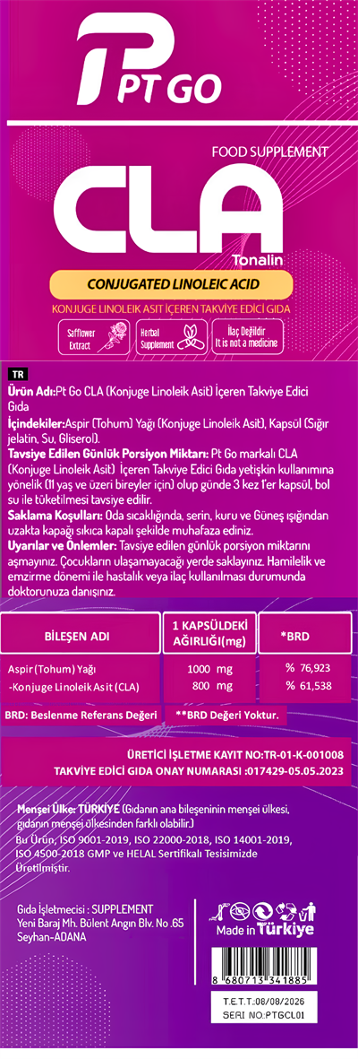 PT GO CLA 1000 mg 60 Soft Jel