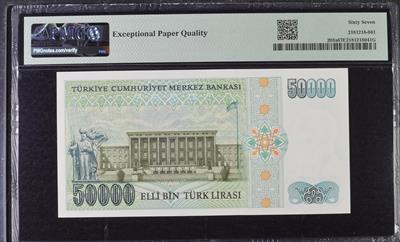 7. Emisyon 1. Tertip 50.000 Lira - A28, PMG 67
