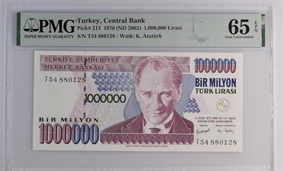 7. Emisyon 3. Tertip 1.000.000 Lira - T54 - PMG 65