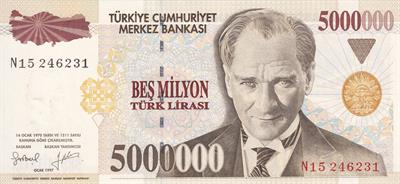 7. Emisyon 5.000.000 Lira - N15 - ÇİL 