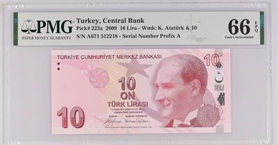 9. Emisyon 1. Tertip 10 Lira - ÇİL - PMG 66