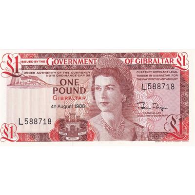 Cebelitarık 1 Pound Gibraltar, Kraliçe - 1988 - ÇİL