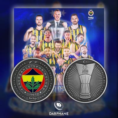 Fenerbahçe Beko 2025 Turkish Airlines Euroleague Şampiyonluk Gümüş Hatıra Para - Kutulu
