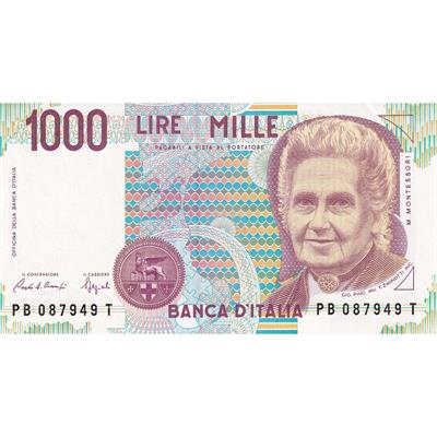 İtalya 1000 Liret - 1990 - ÇİL ( Maria Montessori )