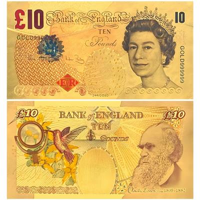 Renkli Altın Varak İngiltere 10 Pound - ÇİL