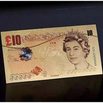Renkli Altın Varak İngiltere 10 Pound - ÇİL