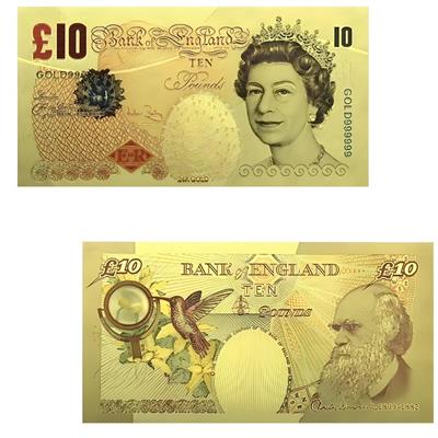 Renkli Altın Varak İngiltere 10 Pound - ÇİL