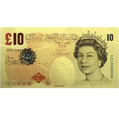 Renkli Altın Varak İngiltere 10 Pound - ÇİL