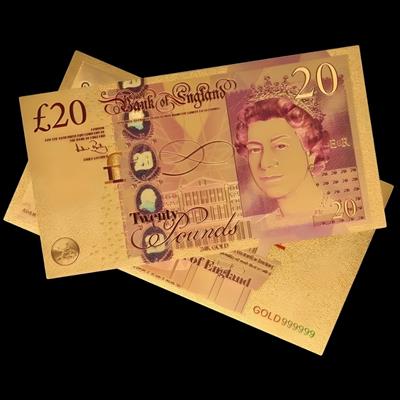 Renkli Altın Varak İngiltere 20 Pound - ÇİL