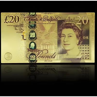 Renkli Altın Varak İngiltere 20 Pound - ÇİL