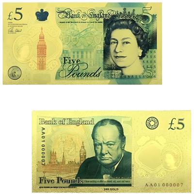 Renkli Altın Varak İngiltere 5 Pound - ÇİL