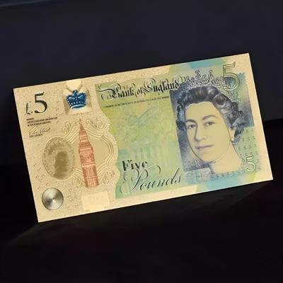 Renkli Altın Varak İngiltere 5 Pound - ÇİL