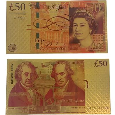 Renkli Altın Varak İngiltere 50 Pound - ÇİL