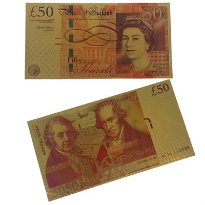 Renkli Altın Varak İngiltere 50 Pound - ÇİL