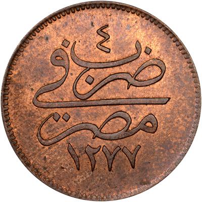 Sultan Abdülaziz 1277/4 Mısır Bakır 4 Para - ÇİL - NGC MS63 RB
