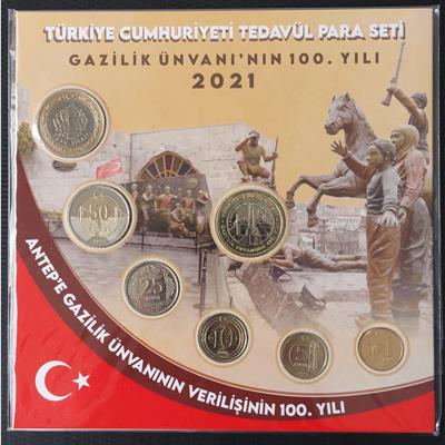 Türkiye Cumhuriyeti Tedavül Özel Para Seti - 2021 - Antepe Gazilik Ünvanının Verilişinin 100. Yılı