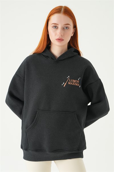 Antrasit Kapüşonlu Sweat 1203