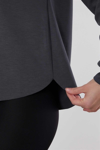 Antrasit Oval Kesim Oysho Sweat 3007