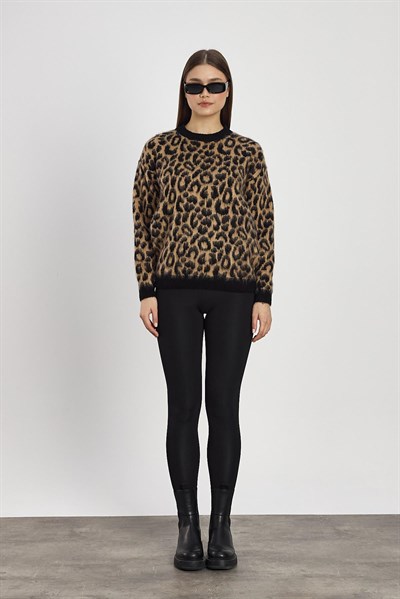 Bej Leopar Desen Kazak 6702