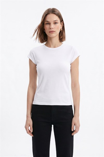 Beyaz 511 Bisiklet Yaka Slim Fit Tişört