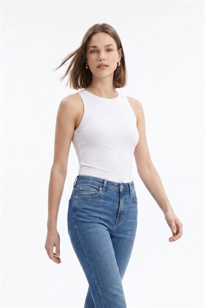 Beyaz Halter Yaka Atlet 512