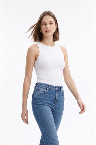 Beyaz Halter Yaka Atlet 512