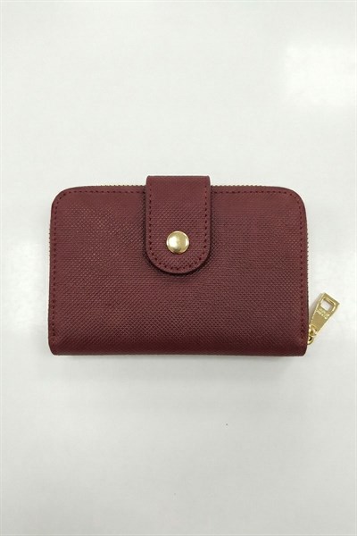 Bordo Çıtçıtlı Fermuarlı Cüzdan 243