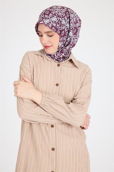 Bordo Etnik Desenli Eşarp 3013