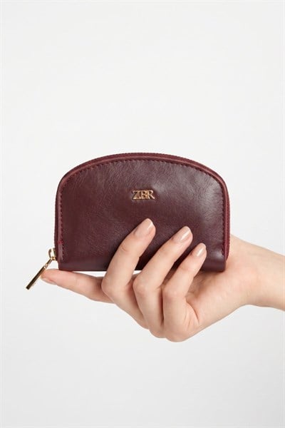 Bordo Fermuarlı Mini Cüzdan 235