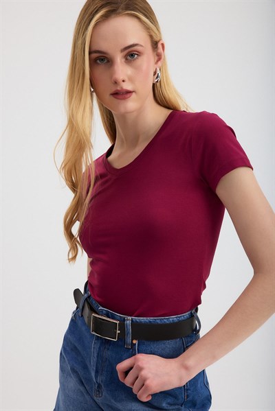 Bordo V Yaka Bady 2215