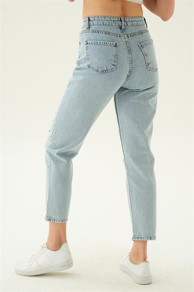 Buz Yırtık Detaylı Mom Jean 11123