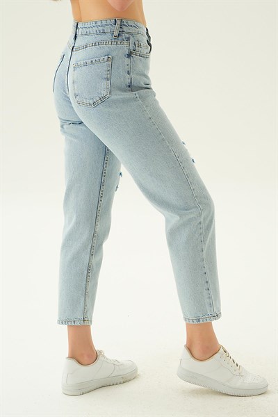Buz Yırtık Detaylı Mom Jean 11123