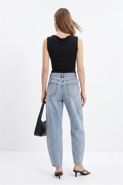 Buzkar Paça Pileli Baggy Jean 3092