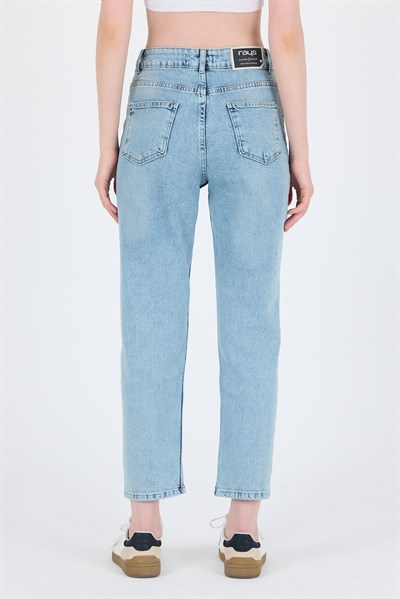 Buzkar Yüksek Bel Mom Fit Jean Pantolon 1050