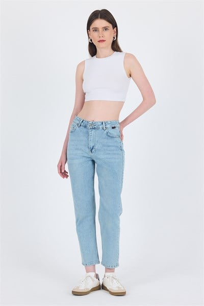 Buzkar Yüksek Bel Mom Fit Jean Pantolon 1050