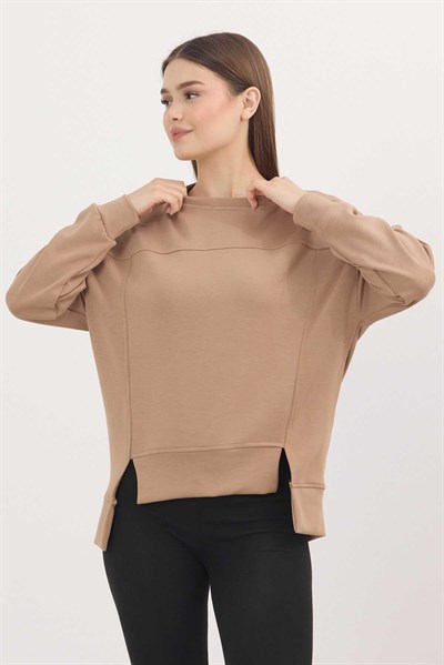 Camel Bisiklet Yaka Parçalı Oysho Sweat 3000