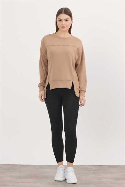 Camel Bisiklet Yaka Parçalı Oysho Sweat 3000