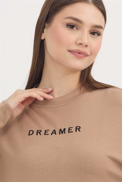 Camel Dreamer Nakış Detay Oysho Sweat 4004