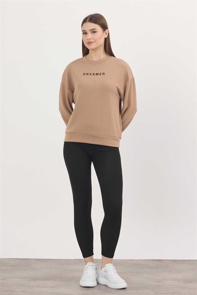Camel Dreamer Nakış Detay Oysho Sweat 4004
